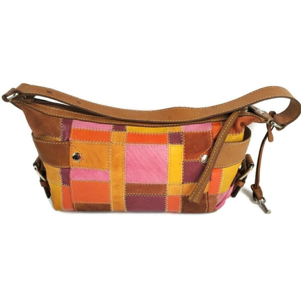 Fossil Patchwork Leather/Suede Bag. - image 3